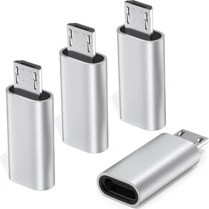 4 Pack USB C to Micro USB Adapter USB Type C Female to Micro USB Male Converter Data Sync Compatible with Galaxy S7 S6 Note 5 Kindle Nexus 5 6 and Micro USB Devices (Silver) 4 Pack USB C to Micro USB Adapter USB Type C Female to Micro USB Male Converter Data Sync Compatible with Galaxy S7 S6 Note 5 Kindle Nexus 5 6 and Micro USB Devices (Silver)