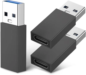 USB C Female to USB Male Adapter (3-Pack) USB3.0 A to USB C Adapter One-Sided SuperSpeed Data Sync & Fast Charging - Compatible with Laptop PC Charger Power Bank (Black) USB C Female to USB Male Adapter (3-Pack) USB3.0 A to USB C Adapter One-Sided SuperSpeed Data Sync & Fast Charging - Compatible with Laptop PC Charger Power Bank (Black)