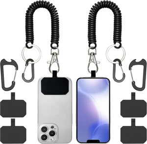 Phone Tether Lanyard Anti Theft Strap with Carabiner - Anti-Drop Outdoor Accessory for Skiing Hiking Cycling Fishing & Climbing - Fit Most Cell Phones (Black+Black) Phone Tether Lanyard Anti Theft Strap with Carabiner - Anti-Drop Outdoor Accessory for Skiing Hiking Cycling Fishing & Climbing - Fit Most Cell Phones (Black+Black)