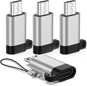 Micro USB to USB-C Adapter 4Pack USB Type C Female to Micro Male Converter Micro USB to USB-C Adapter 4Pack USB Type C Female to Micro Male Converter