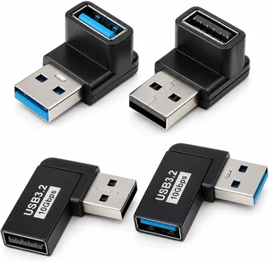 4 Pack 90 Degree USB A Male to Female Adapter Right Angle USB Adapter 4 Pack 90 Degree USB A Male to Female Adapter Right Angle USB Adapter