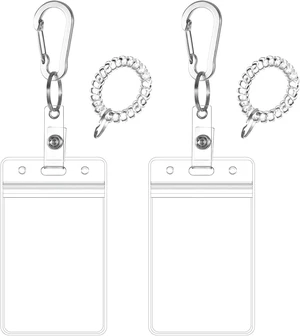 Wrist Coil ID Badge Holder with Multitool Aluminum Carabiner Clip Stretchable Spiral Wristband Key Ring for Lanyard Outdoor Camping Cruise (Clear Vertical PVC) Wrist Coil ID Badge Holder with Multitool Aluminum Carabiner Clip Stretchable Spiral Wristband Key Ring for Lanyard Outdoor Camping Cruise (Clear Vertical PVC)