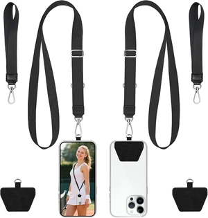 Phone Lanyard 2 Pack Adjustable Anti-Drop Neck/Wrist Strap with 2 Pcs Tether Patches Secure Hands-Free Compatible for iPhone Perfect for Nurses Teachers Travel Hiking Black Phone Lanyard 2 Pack Adjustable Anti-Drop Neck/Wrist Strap with 2 Pcs Tether Patches Secure Hands-Free Compatible for iPhone Perfect for Nurses Teachers Travel Hiking Black