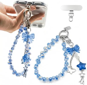 Crystal Beaded Phone Wrist Strap Cute Cellphone Lanyard Chain Bow Keychain Wristlet Bag Charms for Women Crystal Beaded Phone Wrist Strap Cute Cellphone Lanyard Chain Bow Keychain Wristlet Bag Charms for Women