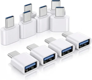 10 PCS USB-C to USB Adapter White USB Type-C to a Female Adapter for Flash Drive Controller Mouse Keyboard and More 10 PCS USB-C to USB Adapter White USB Type-C to a Female Adapter for Flash Drive Controller Mouse Keyboard and More