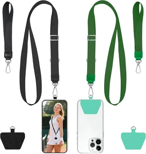 Phone Lanyard 2 Pack Adjustable Anti-Drop Neck/Wrist Strap with 2 PcsTether Patches Secure Hands-Free Compatible for iPhone Perfect for Nurses Teachers Travel Hiking Black+Dgreen Phone Lanyard 2 Pack Adjustable Anti-Drop Neck/Wrist Strap with 2 PcsTether Patches Secure Hands-Free Compatible for iPhone Perfect for Nurses Teachers Travel Hiking Black+Dgreen