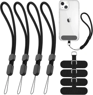 4-Pack Phone Wrist Strap Adjustable Hand Wrist Strap Lanyard with 4pcs Tether Tabs for Most Phone Case 4-Pack Phone Wrist Strap Adjustable Hand Wrist Strap Lanyard with 4pcs Tether Tabs for Most Phone Case