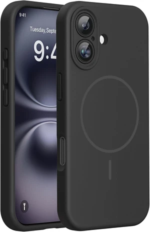 Silicone & Magnetic for iPhone 16 Case Black Silicone & Magnetic for iPhone 16 Case Black