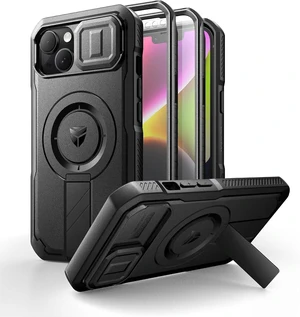 for iPhone 13/iPhone 14 Case with Slide Camera Cover & Adjustable Kickstand & Built-in Screen Protector Magnetic Rugged Shockproof Bumper Cases Heavy-Duty Magnetic Protective Cover Black for iPhone 13/iPhone 14 Case with Slide Camera Cover & Adjustable Kickstand & Built-in Screen Protector Magnetic Rugged Shockproof Bumper Cases Heavy-Duty Magnetic Protective Cover Black