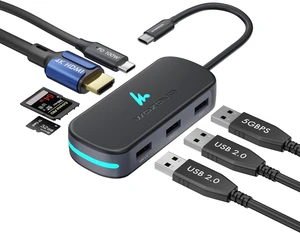 Type C 7 in 1 Docking Station with USB 5Gbps (3.2 Gen 1) 2XUSB 2.0 4K@60Hz HDMI SD & TF Card Reader PD 100W USB-C Hub Compatible with Thunderbolt 4 macOS Windows Android & iOS Type C 7 in 1 Docking Station with USB 5Gbps (3.2 Gen 1) 2XUSB 2.0 4K@60Hz HDMI SD & TF Card Reader PD 100W USB-C Hub Compatible with Thunderbolt 4 macOS Windows Android & iOS