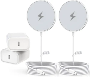 Magnetic Charger for iPhone 17 Mag-Safe Fast Wireless Charging 2Pack 15W 6Foot Magnetic Charger Pad with 2Pack USB C PD Fast Charging Block for iPhone 17/17 Pro/16 ProMax/Plus/15 AirPods 3/Pro 2 Magnetic Charger for iPhone 17 Mag-Safe Fast Wireless Charging 2Pack 15W 6Foot Magnetic Charger Pad with 2Pack USB C PD Fast Charging Block for iPhone 17/17 Pro/16 ProMax/Plus/15 AirPods 3/Pro 2