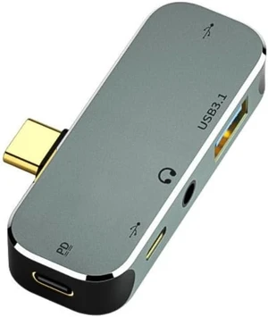 6-in-1 USB-C Hub Multiport Type-C Adapter Dongle USB 3.1 100W PD Charging 6-in-1 USB-C Hub Multiport Type-C Adapter Dongle USB 3.1 100W PD Charging