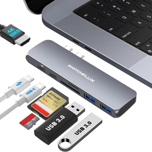 USB C Hub for MacBook Pro/Air M1 M2 7-in-2 Thunderbolt 3/4 Compatible Adapter with 4K HDMI 100W PD 2 USB 3.0 and SD/TF Card Reader USB C Hub for MacBook Pro/Air M1 M2 7-in-2 Thunderbolt 3/4 Compatible Adapter with 4K HDMI 100W PD 2 USB 3.0 and SD/TF Card Reader
