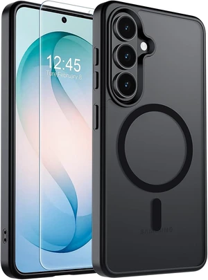 Magnetic for Galaxy S26 Case with Screen Protector (Built-in Magnets) (Military Grade Drop Protection) Slim Translucent Shockproof Phone Case Black Magnetic for Galaxy S26 Case with Screen Protector (Built-in Magnets) (Military Grade Drop Protection) Slim Translucent Shockproof Phone Case Black