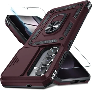 for Galaxy S26 Case Built in Slide Camera Cover Wine Red for Galaxy S26 Case Built in Slide Camera Cover Wine Red