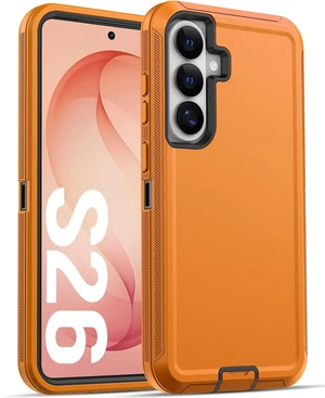 for Galaxy S26 5G Case Heavy Duty Rugged Protection Orange for Galaxy S26 5G Case Heavy Duty Rugged Protection Orange