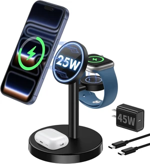 25W 3 in 1 Wireless Fast Charging Station for MagSafe Charger 25W 3 in 1 Wireless Fast Charging Station for MagSafe Charger