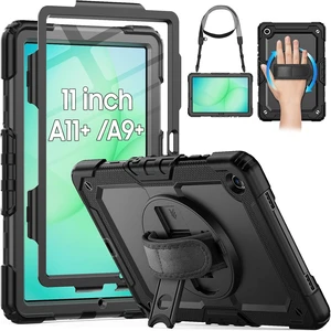 Case for Galaxy Tab A11+ Plus /A9+ 11 Inch Protective with Screen Protector/Hand Strap/Pen Holder Shockproof A11 Plus Tablet Case 5G SM-X230 SM-X236 SM-X238U - Black Case for Galaxy Tab A11+ Plus /A9+ 11 Inch Protective with Screen Protector/Hand Strap/Pen Holder Shockproof A11 Plus Tablet Case 5G SM-X230 SM-X236 SM-X238U - Black