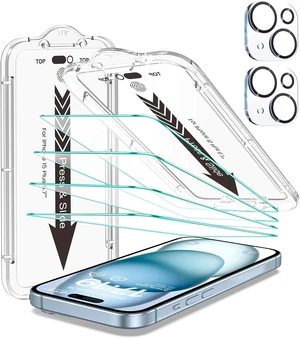-4+2 Pack for iPhone 15 Plus Screen Protector (6.7) HD Clear -4+2 Pack for iPhone 15 Plus Screen Protector (6.7) HD Clear