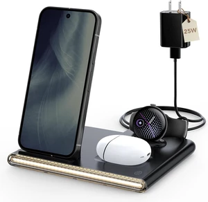 3 in 1 Foldable Wireless Fast Charging Station for Google Pixel Watch 5/4 3 in 1 Foldable Wireless Fast Charging Station for Google Pixel Watch 5/4