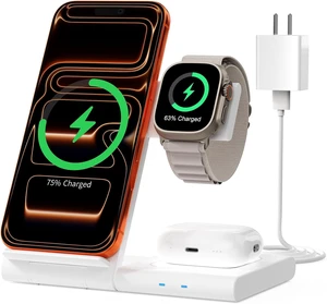 New Travel Portable Wireless Charger: for Charging Station 3 in 1 Charger Stand Multiple Devices for - iPhone 17 16 15 14 Pro Max 13 12 11 - Watch 2-11 SE Ultra Series - Airpods 4 3 2 Pro New Travel Portable Wireless Charger: for Charging Station 3 in 1 Charger Stand Multiple Devices for - iPhone 17 16 15 14 Pro Max 13 12 11 - Watch 2-11 SE Ultra Series - Airpods 4 3 2 Pro