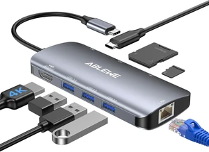 USB C Hub Ethernet 8-in-1 Multiport USB C to HDMI Hub 4K@60Hz 1000Mbps 100W PD 3 USB 3.0 Ports Docking Station Compatible with MacBook Pro/Air Tablet Phone Type C Devices USB C Hub Ethernet 8-in-1 Multiport USB C to HDMI Hub 4K@60Hz 1000Mbps 100W PD 3 USB 3.0 Ports Docking Station Compatible with MacBook Pro/Air Tablet Phone Type C Devices