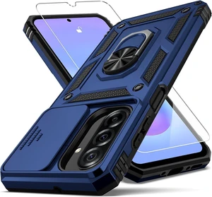 for Galaxy A37 5G Case with Camera Lens Cover 10 FT Military Grade Drop Protection Magnetic Ring Holder Kickstand Protective Phone Case Navy Blue for Galaxy A37 5G Case with Camera Lens Cover 10 FT Military Grade Drop Protection Magnetic Ring Holder Kickstand Protective Phone Case Navy Blue