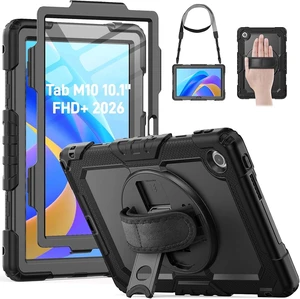 for Tab 10.1 Case (TB311FU / TB311XU) 2025 2026 with Screen Protector/Pen Holder/Rotating Hand Strap/Stand Protective Tab M10 10.1 FHD+ (1920x1200) Tablet Case Kids Black for Tab 10.1 Case (TB311FU / TB311XU) 2025 2026 with Screen Protector/Pen Holder/Rotating Hand Strap/Stand Protective Tab M10 10.1 FHD+ (1920x1200) Tablet Case Kids Black