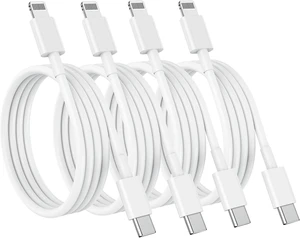 USB C to Lightning Cable (4pack 6ft) MFi Certified iPhone Fast Charger 2m Power Delivery Original Type C Charging Cord for iPhone 13/12/11 Pro/11/XS MAX/XR/8/7/6s Plus iPad (White) USB C to Lightning Cable (4pack 6ft) MFi Certified iPhone Fast Charger 2m Power Delivery Original Type C Charging Cord for iPhone 13/12/11 Pro/11/XS MAX/XR/8/7/6s Plus iPad (White)