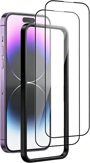 2 Pack Full Coverage Screen Protector for iPhone 14 Pro Max (6.7) & Frame 2 Pack Full Coverage Screen Protector for iPhone 14 Pro Max (6.7) & Frame