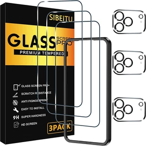 3+3 Pack Screen Protector for iPhone 17 Pro 6.3 Inch Tempered Glass 3+3 Pack Screen Protector for iPhone 17 Pro 6.3 Inch Tempered Glass