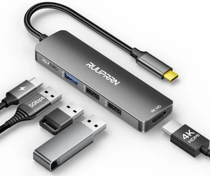 5 in 1 USB C Hub 4K USBC to HDMI Multiport Adapter for Laptop/Mac 5 in 1 USB C Hub 4K USBC to HDMI Multiport Adapter for Laptop/Mac
