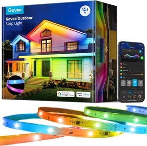 Outdoor LED Strip Lights 32.8ft Smart Outdoor Lights Work with Alexa and Google Assistant App Control IP65 Waterproof RGBIC LED Lights for Patio Eave Holiday Decorations Outdoor LED Strip Lights 32.8ft Smart Outdoor Lights Work with Alexa and Google Assistant App Control IP65 Waterproof RGBIC LED Lights for Patio Eave Holiday Decorations