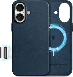 Genuine Leather Case for iPhone 16 6.1 2024 Navy Blue Genuine Leather Case for iPhone 16 6.1 2024 Navy Blue