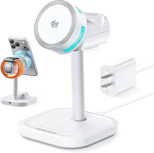 Qi2.2 25W Magnetic 4-in-1 Wireless Charging Station TEC Active Cooling MagSafe Charger Stand with Night Light 45W Adapter Included for iPhone 17-12 iWatch AirPods Gifts for Fathers Day Qi2.2 25W Magnetic 4-in-1 Wireless Charging Station TEC Active Cooling MagSafe Charger Stand with Night Light 45W Adapter Included for iPhone 17-12 iWatch AirPods Gifts for Fathers Day
