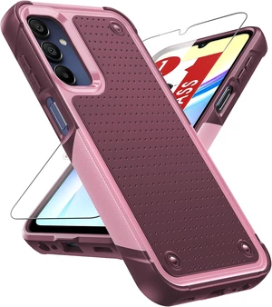 for Galaxy A15-5G Case: Galaxy A15 5G Phone Case with Screen Protector Dual Layer Protective Hard PC Back & Soft Bumper Resilient Shock Absorb Case Cover A15 5G Red Pink for Galaxy A15-5G Case: Galaxy A15 5G Phone Case with Screen Protector Dual Layer Protective Hard PC Back & Soft Bumper Resilient Shock Absorb Case Cover A15 5G Red Pink