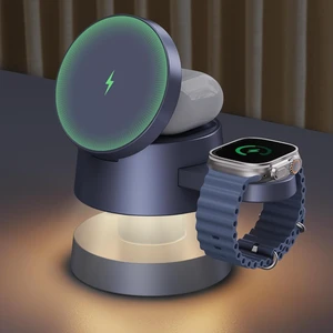 iVANKY 3 in 1 Mag-Safe Charger Stand 15W Fast Magnetic Wireless Charging Station with Night Light for iPhone 17e 17 16 15 14 13 Pro Max Watch AirPods 4/3/2/Pro(No AC Adapter) iVANKY 3 in 1 Mag-Safe Charger Stand 15W Fast Magnetic Wireless Charging Station with Night Light for iPhone 17e 17 16 15 14 13 Pro Max Watch AirPods 4/3/2/Pro(No AC Adapter)