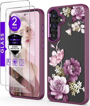 for Galaxy S26 Case Slim Crystal Clear Floral Purple for Galaxy S26 Case Slim Crystal Clear Floral Purple
