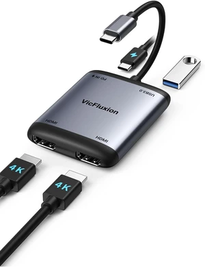 USB C to Dual HDMI Adapter Dual 4K@60Hz Monitors Adapter for Laptop USB C to Dual HDMI Adapter Dual 4K@60Hz Monitors Adapter for Laptop