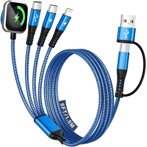 Multi Charging Cable for iPhone Watch Charger with Dual Type-C/IP/iWatch Multi Charging Cable for iPhone Watch Charger with Dual Type-C/IP/iWatch
