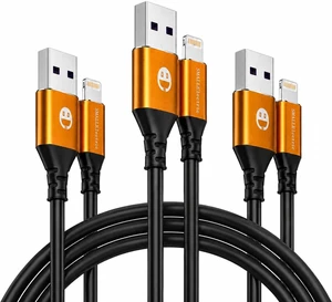 USB A to Lightning Cable 6ft 3 Pack iPhone Charger Cord USB A to Lightning Cable 6ft 3 Pack iPhone Charger Cord