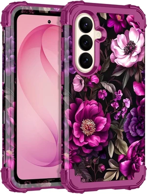 for Galaxy S26 Plus 5G Case Shockproof 3 in 1 Heavy Duty Rugged Hybrid Sturdy High Impact Drop Protective Cover Flower Case for Galaxy S26 Plus 5G 2026 Magenta for Galaxy S26 Plus 5G Case Shockproof 3 in 1 Heavy Duty Rugged Hybrid Sturdy High Impact Drop Protective Cover Flower Case for Galaxy S26 Plus 5G 2026 Magenta