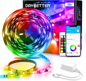 Led Strip Lights Smart with App Control Remote 5050 RGB for Bedroom Music Sync Color Changing for Room Party 50ft Led Strip Lights Smart with App Control Remote 5050 RGB for Bedroom Music Sync Color Changing for Room Party 50ft