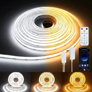 COB LED Strip Light 16.4ft Dimmable 2300K-6500K Cuttable LED Tape Lights COB LED Strip Light 16.4ft Dimmable 2300K-6500K Cuttable LED Tape Lights