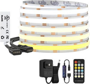 16.4FT CCT COB LED Strip Kit DC24V Tunable White 3000K-6000K 16.4FT CCT COB LED Strip Kit DC24V Tunable White 3000K-6000K