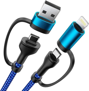 4 in 1 Charging Cable Fast USB C Cable Type C Charger 60W Lightning Cable Adapter USB C to USB C Cable for iPad Charger Fast Multi Charging Cord Fits iPhone 16 15/15 Pro/15 Plus/14 Pro Max 6FT 4 in 1 Charging Cable Fast USB C Cable Type C Charger 60W Lightning Cable Adapter USB C to USB C Cable for iPad Charger Fast Multi Charging Cord Fits iPhone 16 15/15 Pro/15 Plus/14 Pro Max 6FT