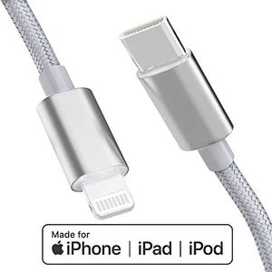 MFi Certified USB C to Lightning Cable 4 FT Charger/Sync for iPhone X/XS/XR/XS Max / 8/8 Plus (for Use with Type C Chargers) 4FT (Silver) MFi Certified USB C to Lightning Cable 4 FT Charger/Sync for iPhone X/XS/XR/XS Max / 8/8 Plus (for Use with Type C Chargers) 4FT (Silver)