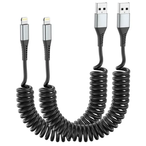 Coiled Lightning Cable for Car 2 Pack Coiled iPhone Charger Cord Short iPhone Car Charger Cord MFi Certified 3FT USB A to Lightning Cable Fast Charging for iPhone14 13 12 11 Pro Max XS Max 8 iPad Coiled Lightning Cable for Car 2 Pack Coiled iPhone Charger Cord Short iPhone Car Charger Cord MFi Certified 3FT USB A to Lightning Cable Fast Charging for iPhone14 13 12 11 Pro Max XS Max 8 iPad