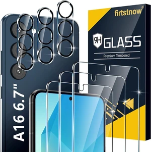 3 Pack for Galaxy A16 5G Screen Protector Tempered Glass + 3 Pack Camera Lens Protector Military Grade Shatterproof 9H Hardness Fingerprint Unlock Case Friendly 6.7 Inch 3 Pack for Galaxy A16 5G Screen Protector Tempered Glass + 3 Pack Camera Lens Protector Military Grade Shatterproof 9H Hardness Fingerprint Unlock Case Friendly 6.7 Inch