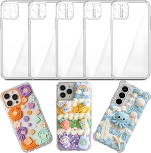 5 Pack Phone Junk Case for iPhone 13 14 15 16 17 Pro Max Plus DIY Decorative Clear Crystal Transparent Cases for Custom Design (for iPhone 14 Plus & 15 Plus) 5 Pack Phone Junk Case for iPhone 13 14 15 16 17 Pro Max Plus DIY Decorative Clear Crystal Transparent Cases for Custom Design (for iPhone 14 Plus & 15 Plus)
